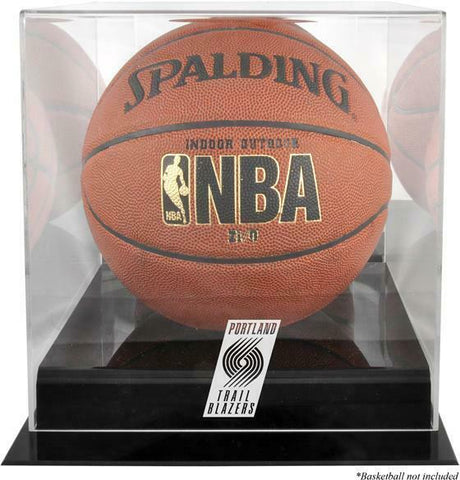 Portland Trail Blazers Team Logo Basketball Display Case w/Mirrored Back