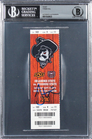 OK State Tyreek Hill Authentic Signed Sept 6th, 2014 Debut Ticket Stub BAS Slab