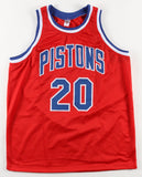 Allan Houston Signed Pistons Jersey (PSA COA) Detroit Shooting Guard 1993-1996