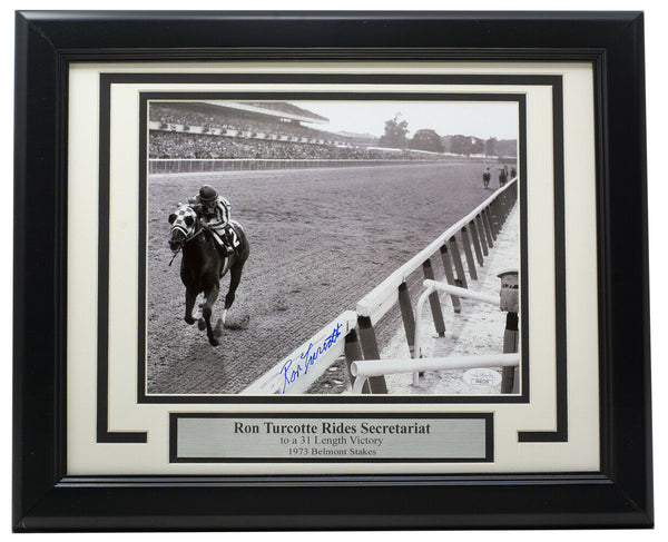 Ron Turcotte Signed Framed 8x10 Belmont Stakes Photo JSA