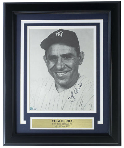 Yogi Berra Signed Framed 8x10 New York Yankees Photo BAS BD60629
