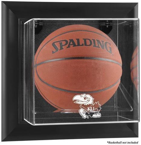 Kansas Jayhawks Black Framed Wall-Mountable Basketball Display Case