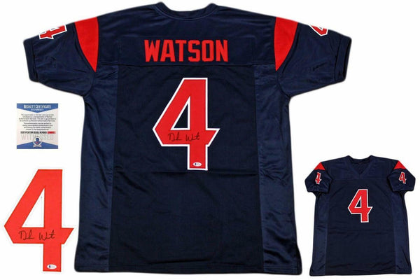 Deshaun Watson Autographed SIGNED Jersey - Beckett Authentic - Navy / Red
