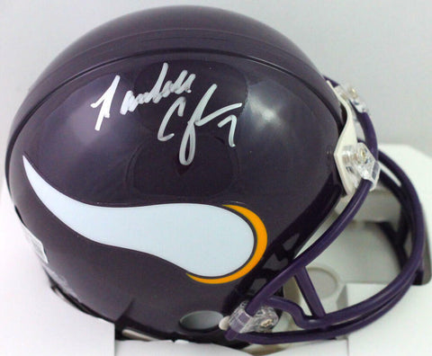 Randall Cunningham Autographed Vikings 83-01 TB Mini Helmet- BA W Holo *Silver
