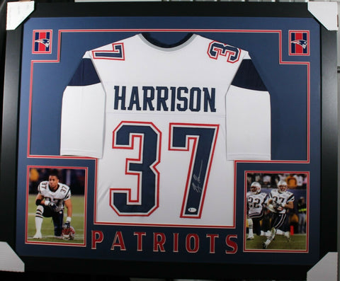 RODNEY HARRISON (Patriots white SKYLINE) Signed Autographed Framed Jersey JSA