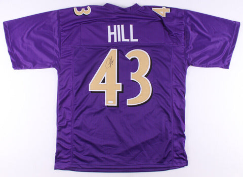 Justice Hill Signed Baltimore Ravens Purple Jersey (JSA COA) 2019 Draft Pick R.B