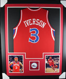 ALLEN IVERSON (76ers red TOWER) Signed Autographed Framed Jersey Beckett