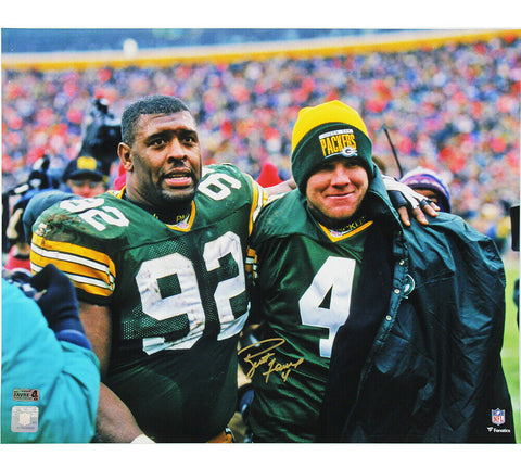 Brett Favre Signed Green Bay Packers Unframed 16x20 Photo - With Reggie White