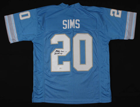 Billy Sims Signed Detroit Lions Jersey Inscribed "80-R.O.Y." (Beckett COA) R,B,