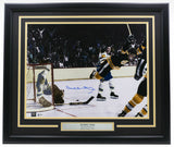 Bobby Orr Signed Framed Bruins 16x20 Flying Goal Color Photo GNR+BAS