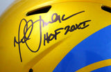 Marshall Faulk Autographed Rams F/S Flash Speed Helmet w/3 Insc.-BAW Hologram