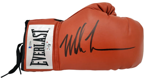 MIKE TYSON AUTOGRAPHED RED EVERLAST BOXING GLOVE RH IN BLACK BECKETT 182689