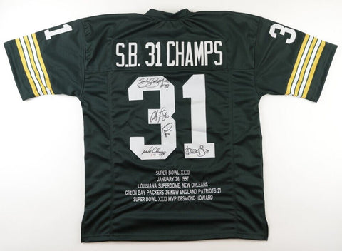 Green Bay Super Bowl XXXI #31 Jersey Signed by 5 Packers Starters (PSA COA)