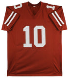 Texas Vince Young Authentic Signed Burnt Orange Pro Style Jersey JSA Witness