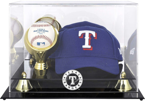 Rangers Acrylic Cap and Baseball Logo Display Case - Fanatics