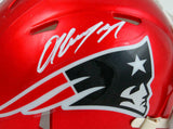 Damien Harris Autographed New England Patriots Flash Speed Mini Helmet-BAW Holo