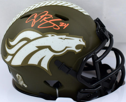 Champ Bailey Signed Broncos Salute to Service Speed Mini Helmet-Beckett W Holo