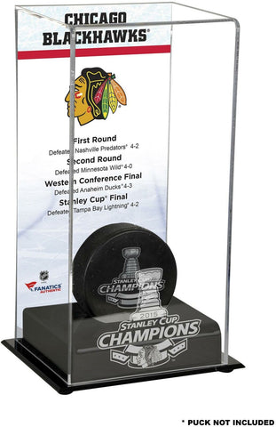 Chicago Blackhawks 2015 Stanley Cup Champs Logo Standard Puck Display Case
