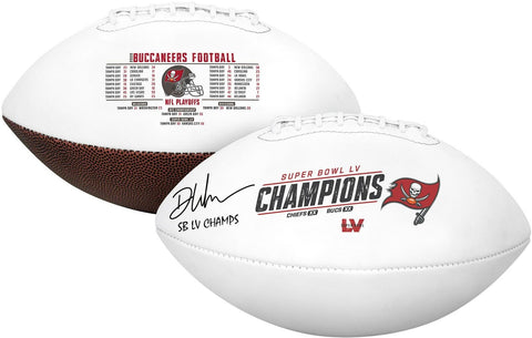 Devin White Buccaneers SB LV Champs Signed Champs W/P Football & LV CHAMPS Insc