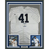 FRAMED Autographed/Signed MIGUEL ANDUJAR 33x42 New York Majestic Jersey BAS COA