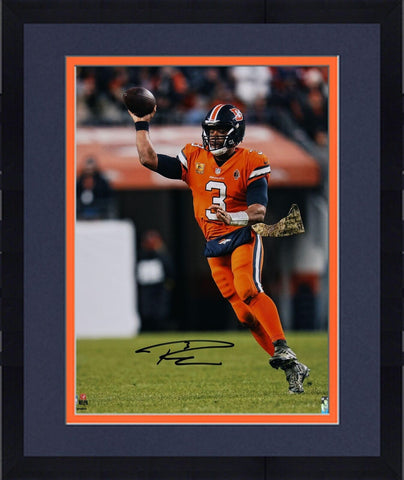 Framed Russell Wilson Denver Broncos Autographed 16" x 20" Throwing Photograph