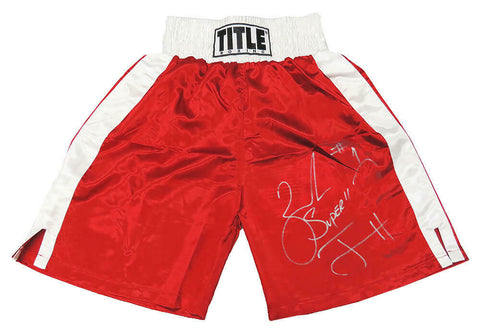 Zab Judah Signed Title Red Boxing Trunks w/Super - SCHWARTZ COA