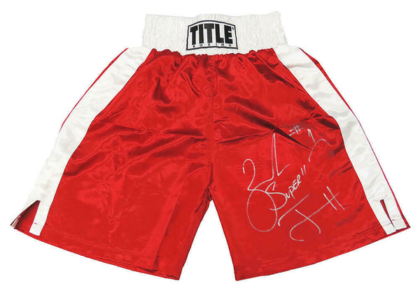 Zab Judah Signed Title Red Boxing Trunks w/Super - SCHWARTZ COA