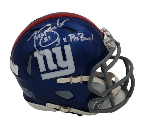 Tiki Barber Signed New York Giants Speed NFL Mini Helmet-3xPro Bowl