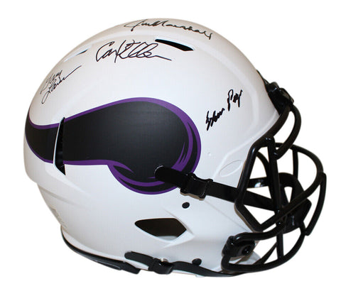 Purple People Eaters Signed Vikings Authentic Lunar Helmet 4 Sigs Beckett 37286