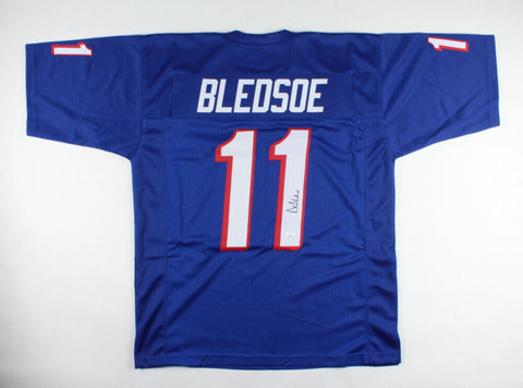Drew Bledsoe Signed New England Jersey (JSA Holo) Patriots Super Bowl XXXVI Q B