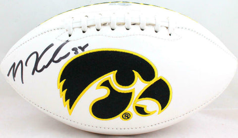 TJ Hockenson Autographed Iowa Hawkeyes Logo Football- Beckett W Hologram *Black