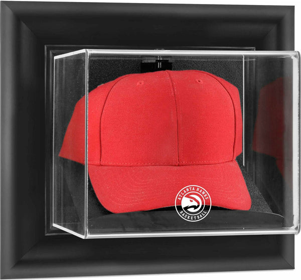 Atlanta Hawks Black Framed Wall-Mounted Cap Display Case