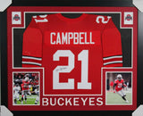 Parris Campbell Signed Ohio State Buckeyes 35x43 Framed Jersey (JSA COA)Colts WR