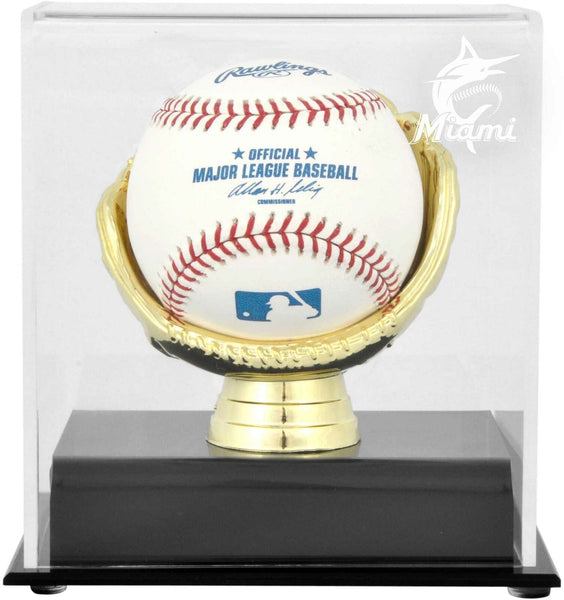 Miami Marlins Gold Glove Single Baseball 2019 Logo Display Case - Fanatics