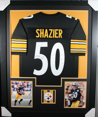 RYAN SHAZIER (Steelers black TOWER) Signed Autographed Framed Jersey JSA