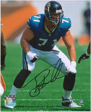 Tony Boselli Jaguars Signed 8x10 Vertical Teal On The Line Photograph