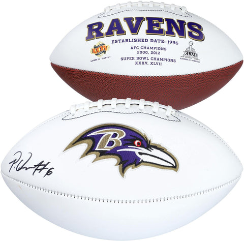 Patrick Queen Baltimore Ravens Autographed White Panel Football