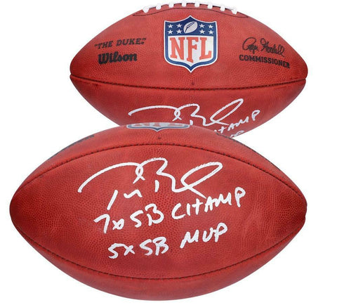 TOM BRADY Autographed "7x SB Champ / 5x SB MVP" Authentic Football FANATICS
