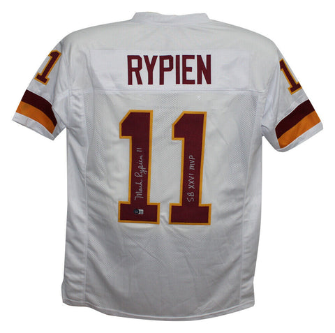 Mark Rypien Autographed/Signed Pro Style White XL Jersey SB MVP Beckett 35528