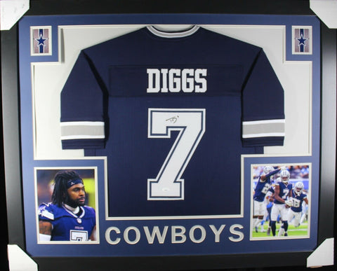 TREVON DIGGS (Cowboys blue SKYLINE) Signed Autographed Framed Jersey JSA