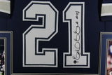 Ezekiel Elliott Autographed/Signed Framed Pro Style Blue XL Jersey Beckett 38043