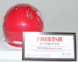 TYUS BOWSER SIGNED AUTOGRAPHED HOUSTON COUGARS RED SPEED MINI HELMET TRISTAR