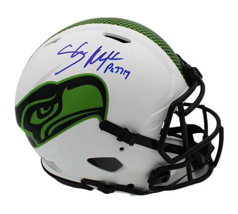 Shaun Signed Seattle Seahawks Speed Authentic Lunar NFL Helmet-PS 37:4