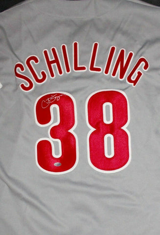 Curt Schilling Signed Philadelphia Phillies Jersey (Leaf COA) 6xAll Star Pitcher