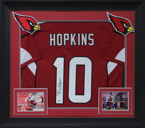 DeAndre Hopkins Authentic Signed Red Pro Style Framed Jersey BAS Witnessed
