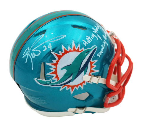 Ricky Williams Signed Miami Dolphins Speed Flash Mini Helmet - Hitting Hole/Smok