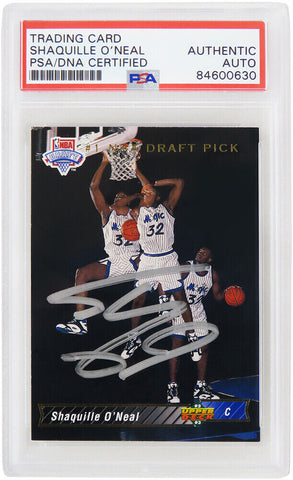 Shaquille O'Neal Autographed 1992-93 Upper Deck Draft Pick Rookie Card #1- (PSA)