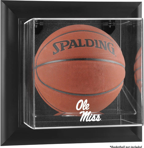 Ole Miss Black Framed Logo Wall-Mountable Basketball Display Case