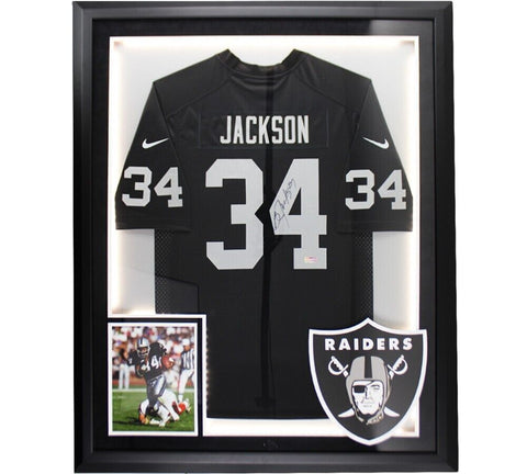 Bo Jackson Signed Las Vegas Nike Game LED Framed Black NFL Jersey