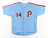 Pete Rose Signed Philadelphia Phillies "1980 W.S. Champs" Jersey (Fiterman Holo)